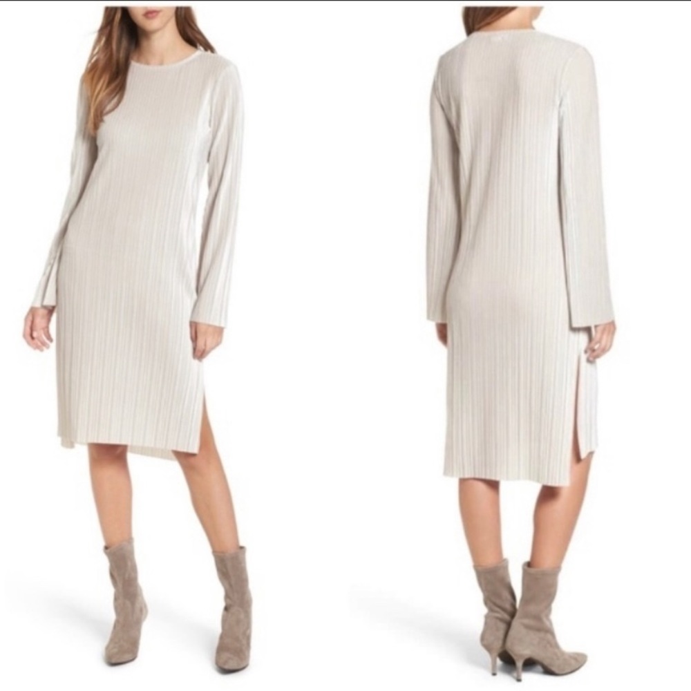 velvet ribbed midi dress